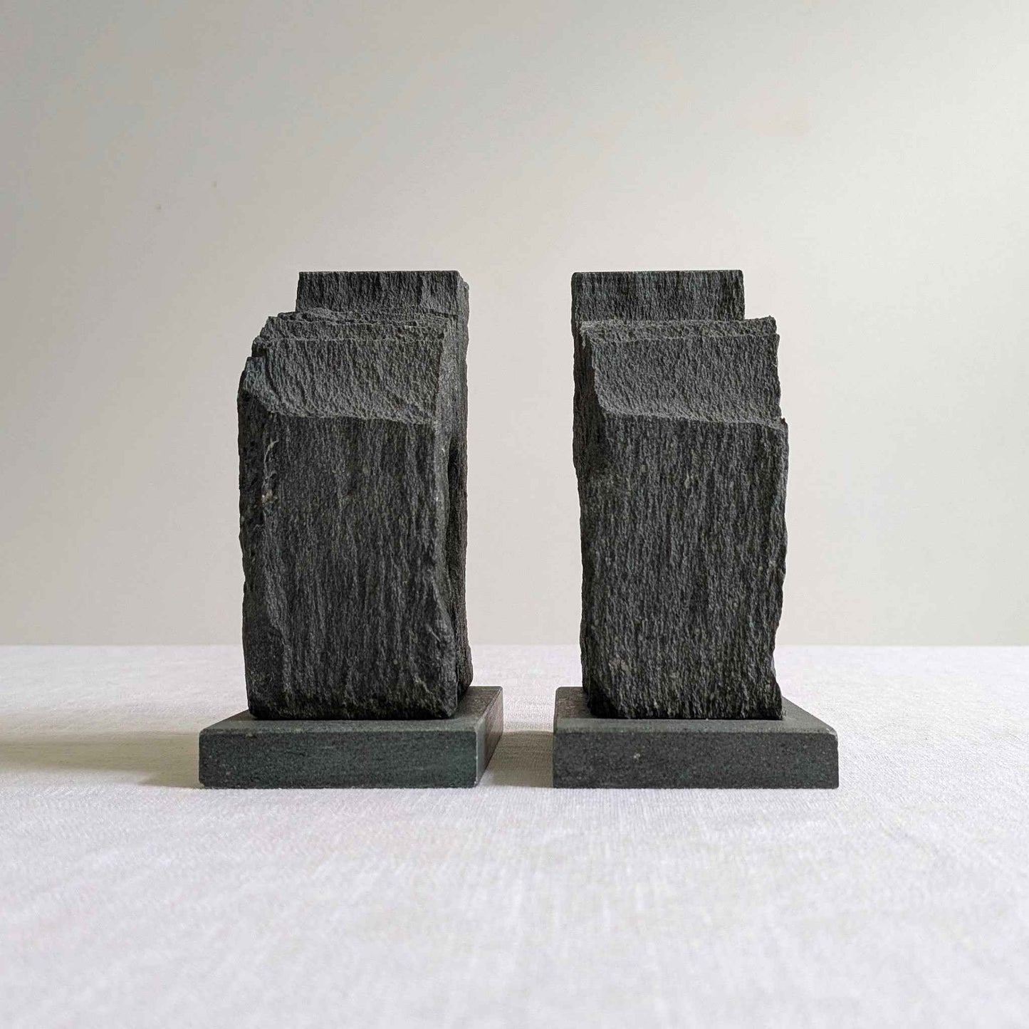 Brutalist Slate Bookends