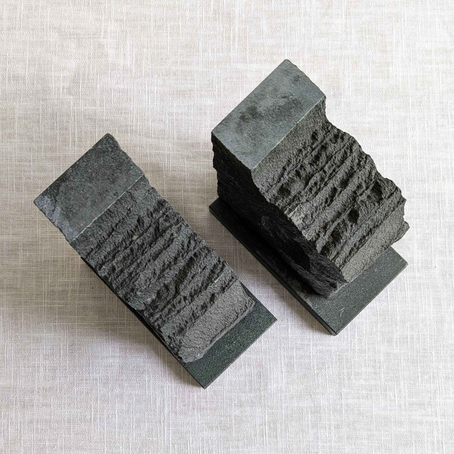 Brutalist Slate Bookends