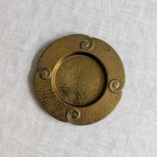 Repousse Spiral Brass Dish