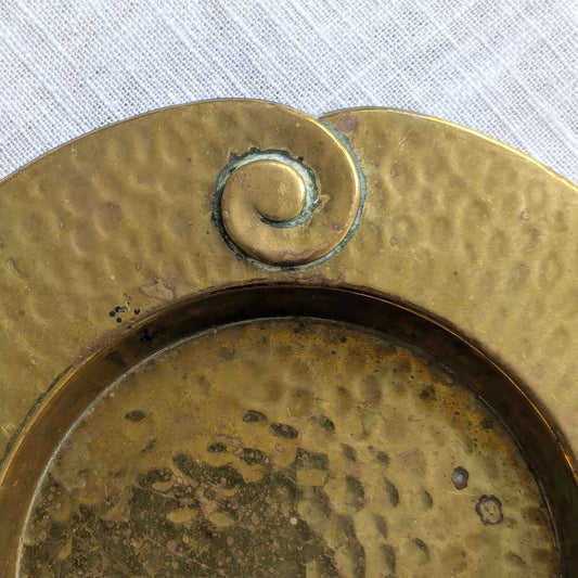 Repousse Spiral Brass Dish