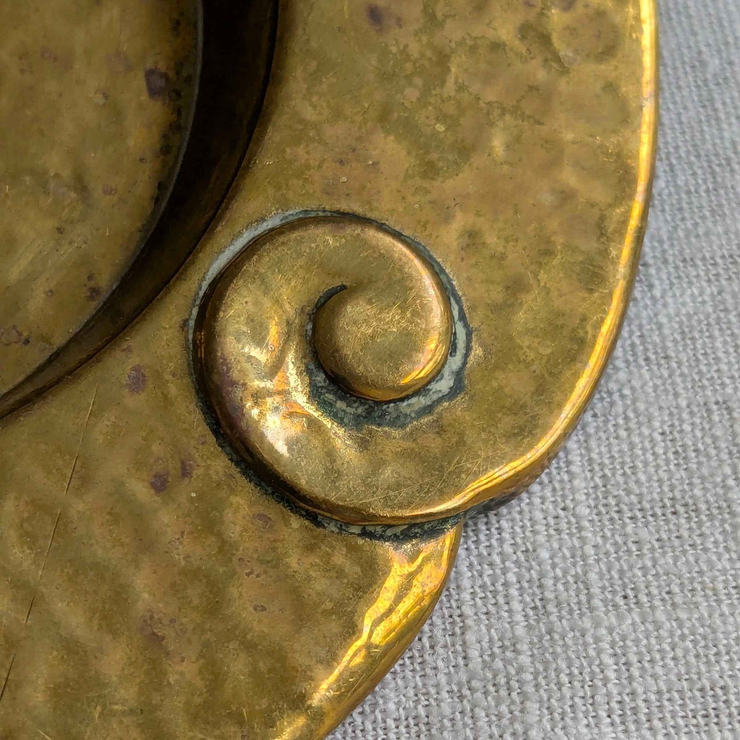 Repousse Spiral Brass Dish