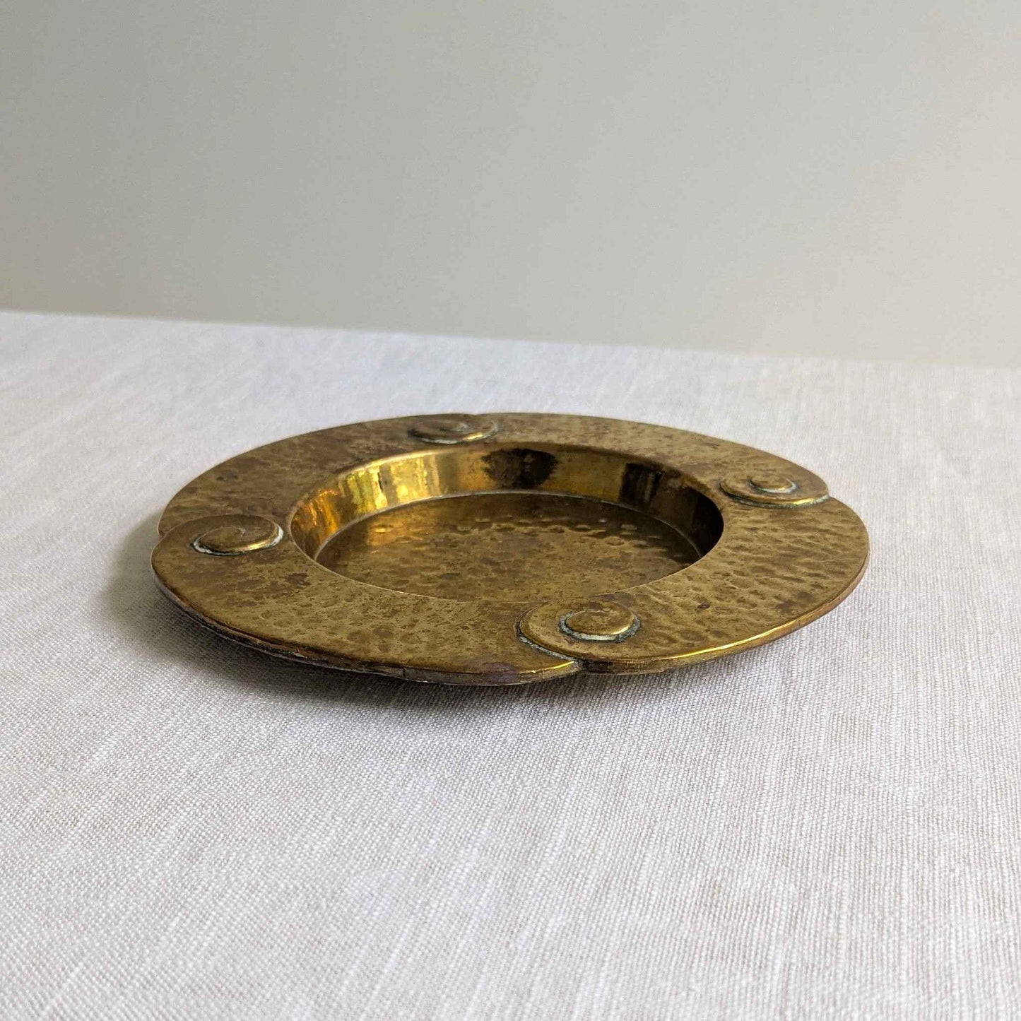 Repousse Spiral Brass Dish