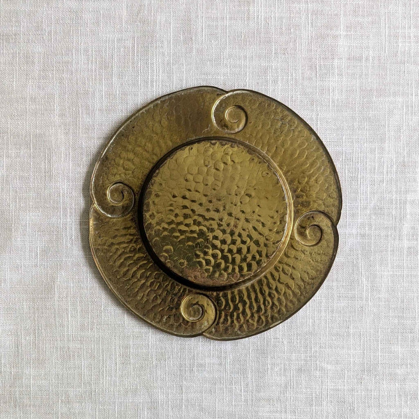 Repousse Spiral Brass Dish