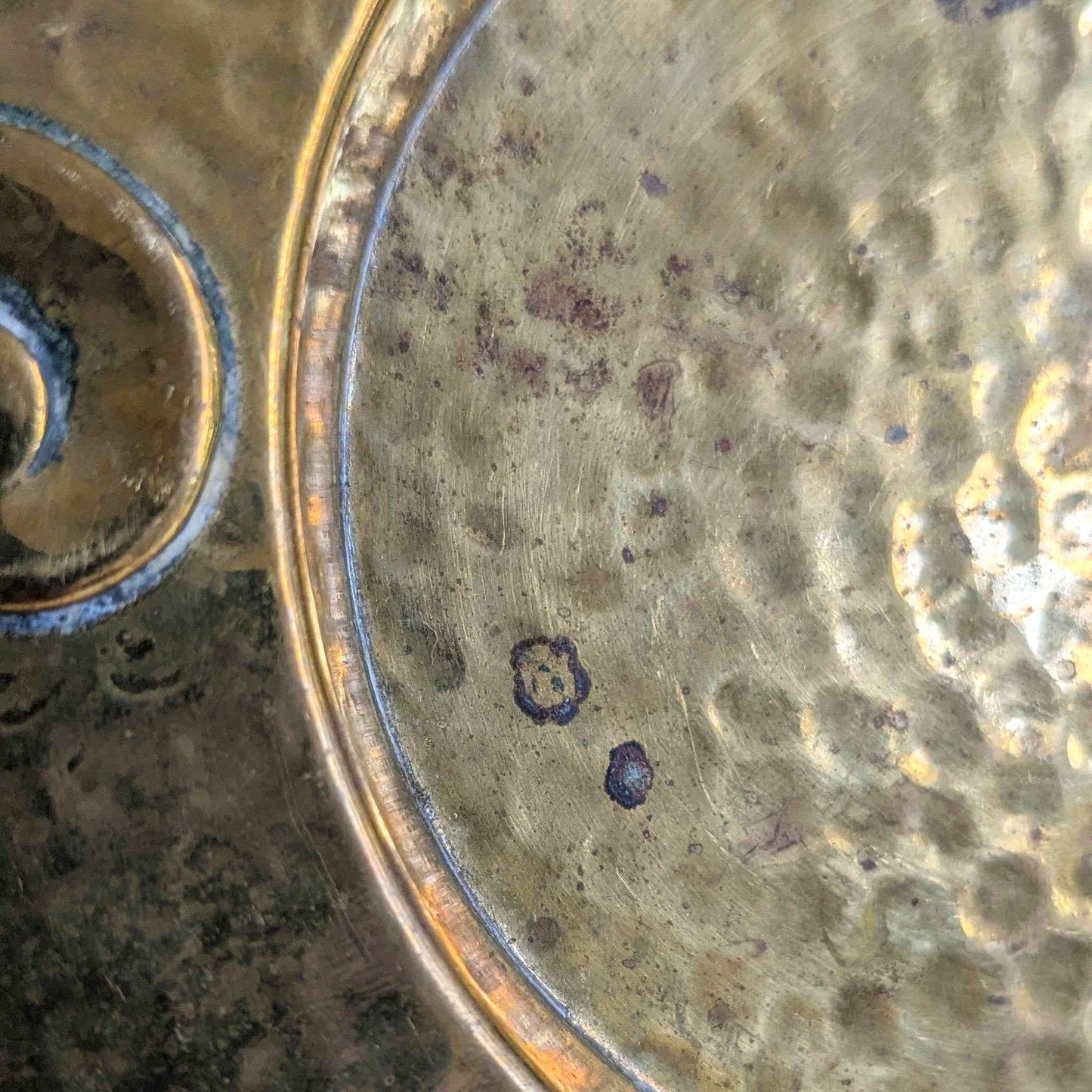 Repousse Spiral Brass Dish