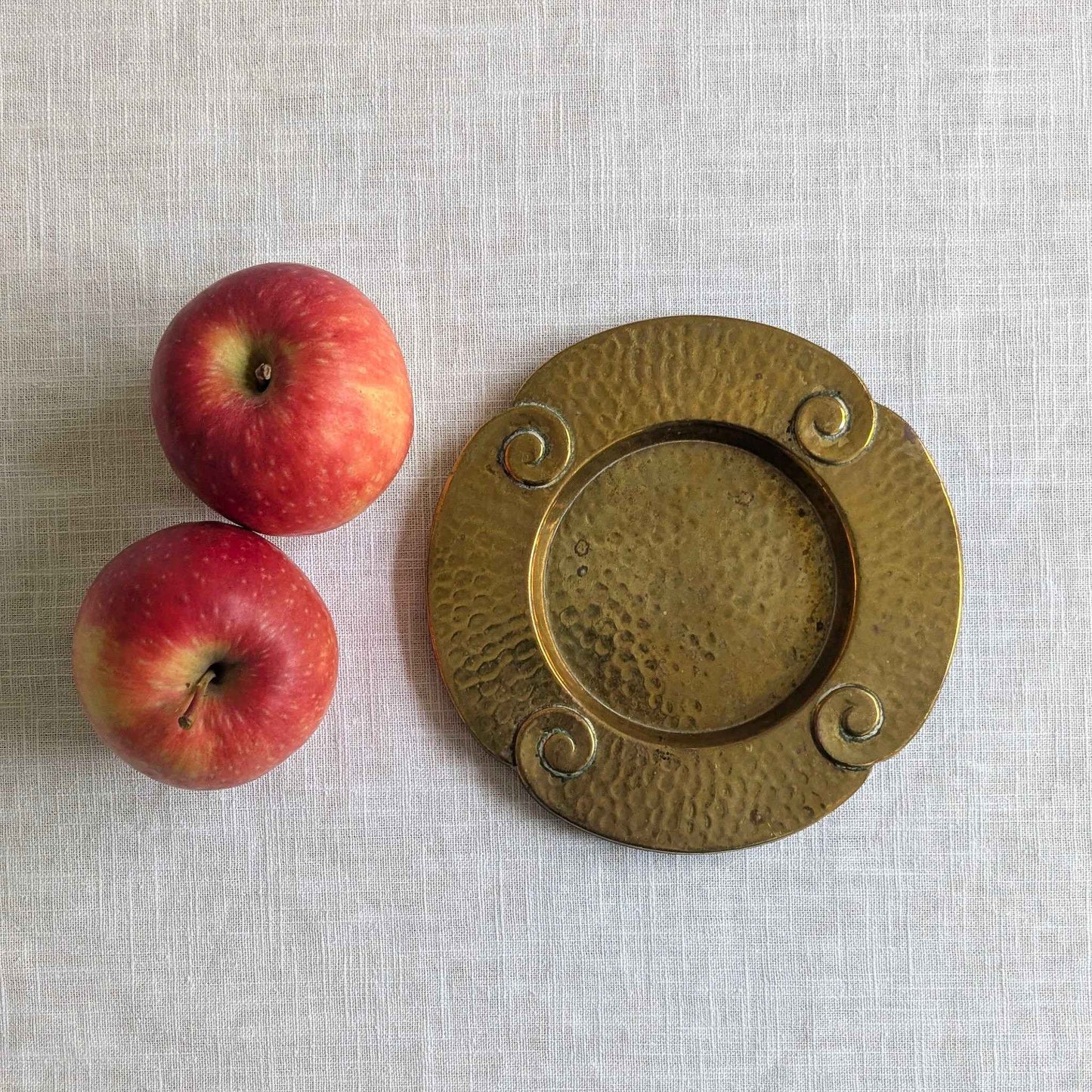 Repousse Spiral Brass Dish