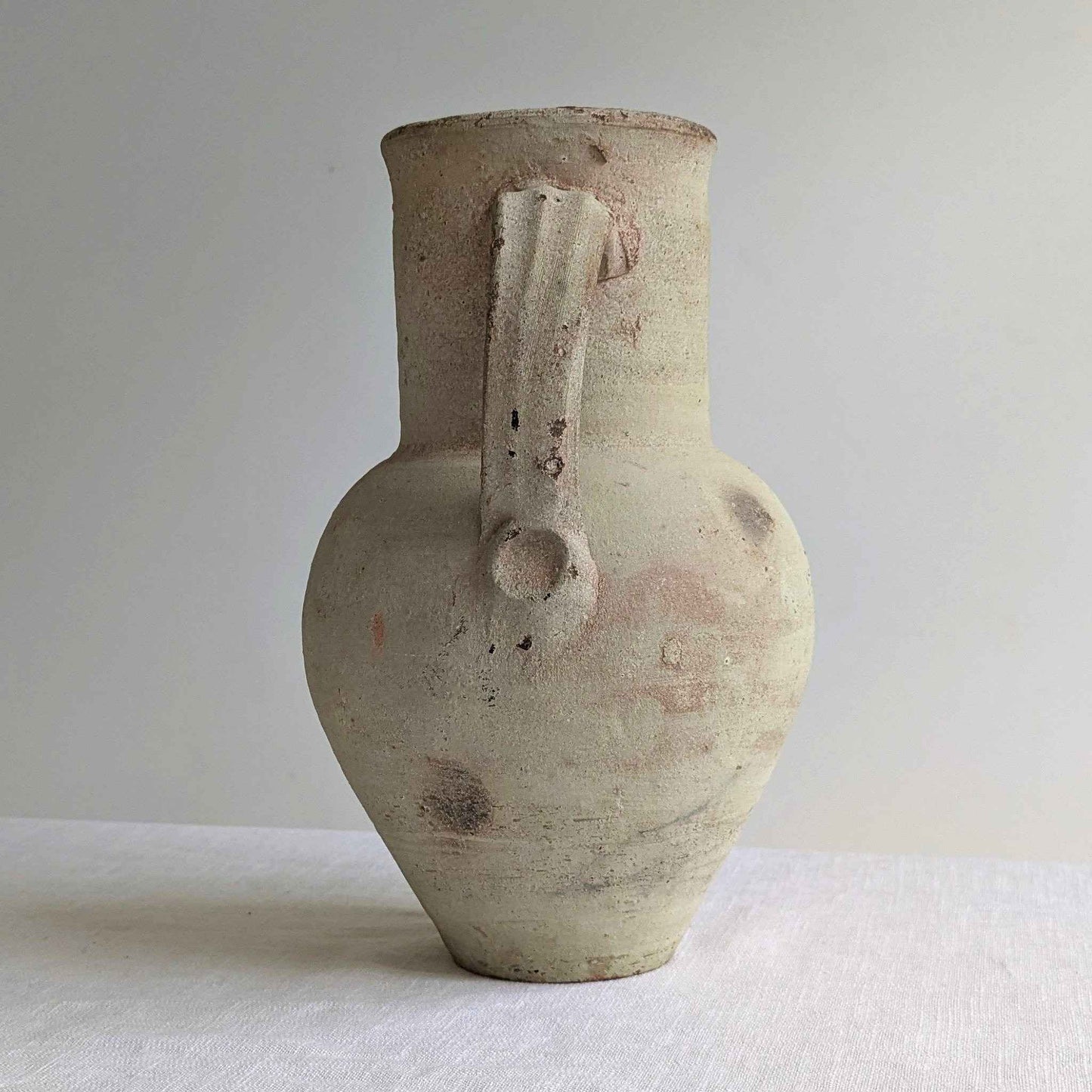 French Whitewashed Amphora Vase