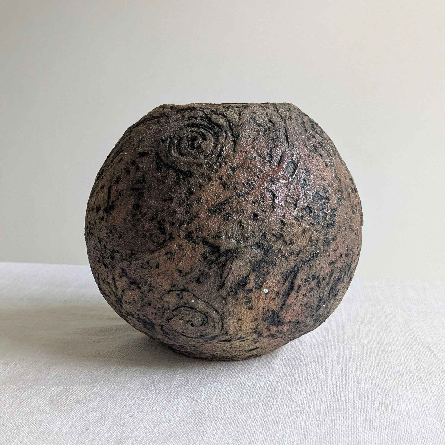 Textured Spiral Globe Vase