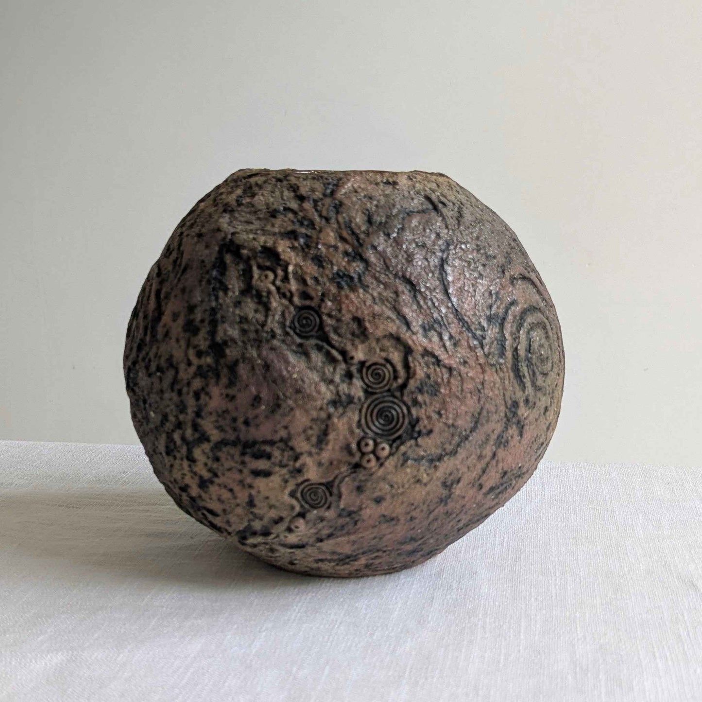 Textured Spiral Globe Vase