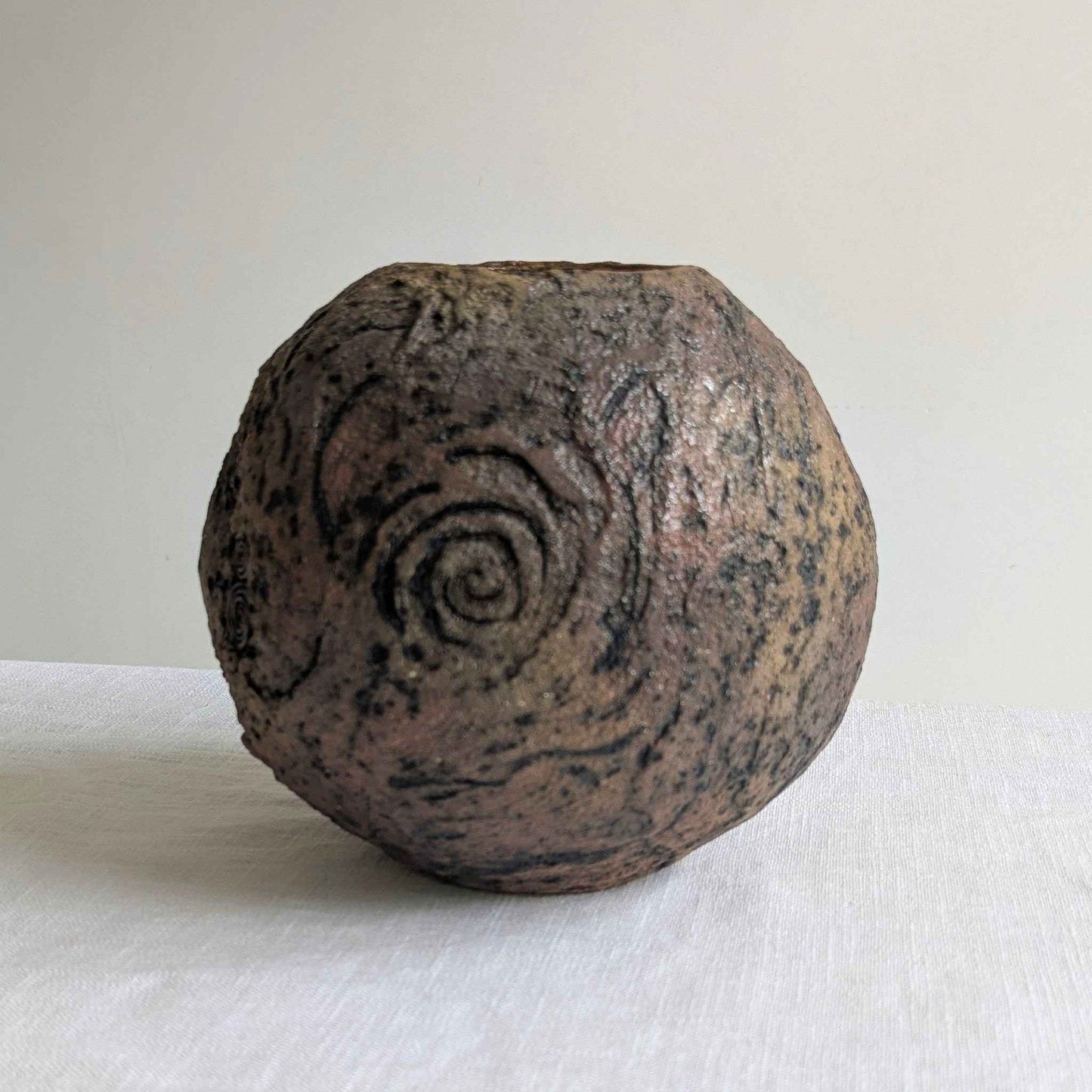 Textured Spiral Globe Vase