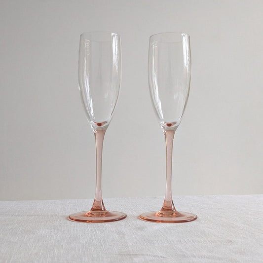 French Pink Stem Flutes