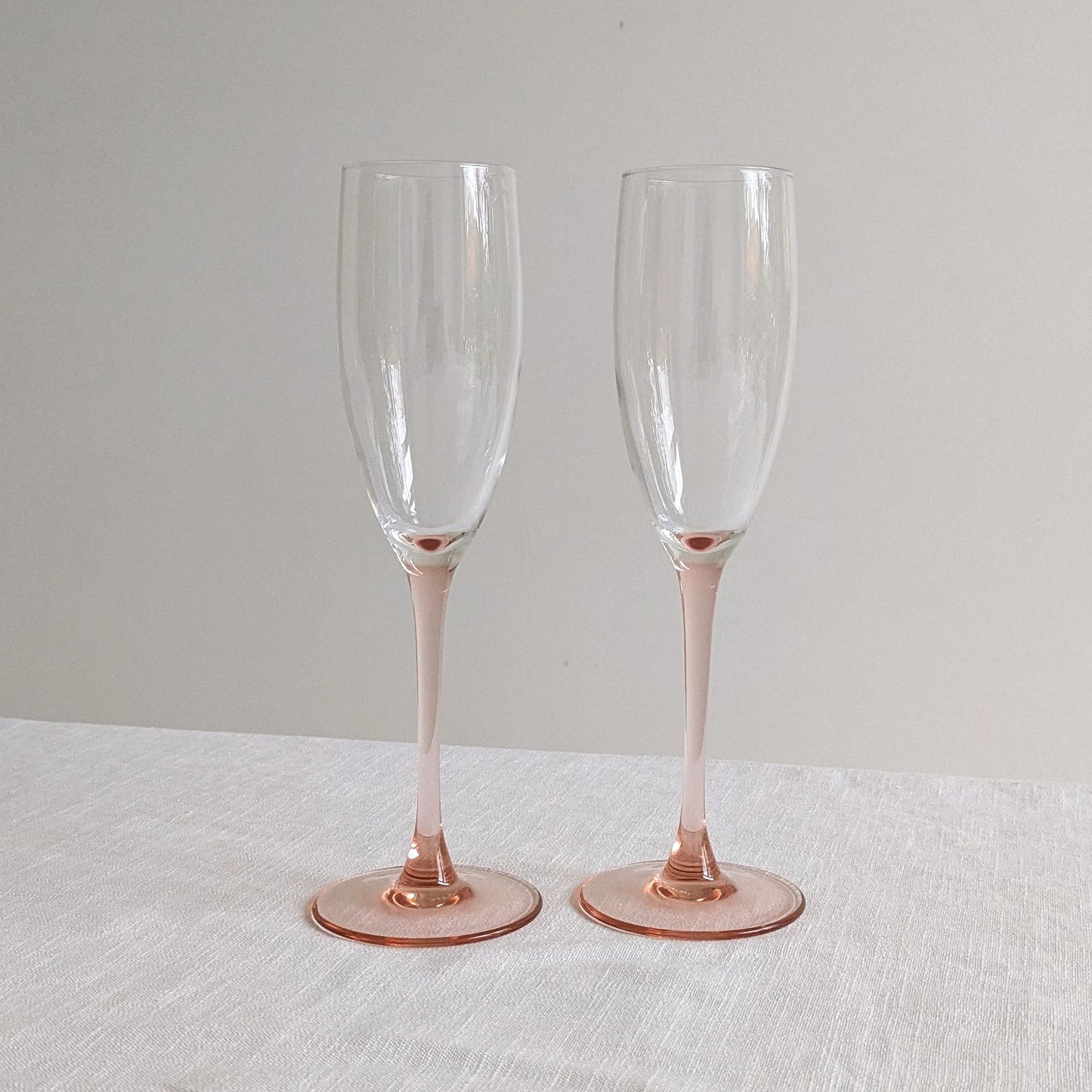 French Pink Stem Flutes