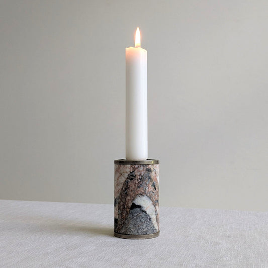 Pink Marble Candle Holder