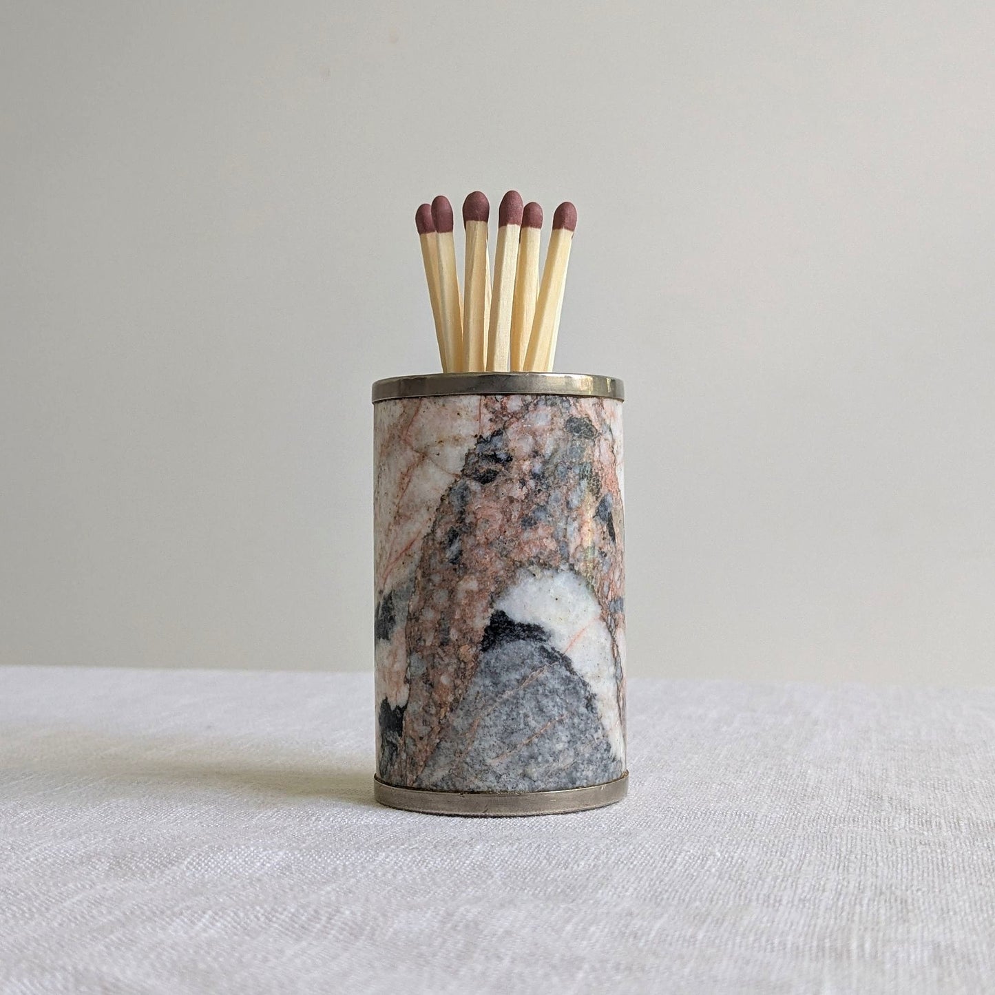 Pink Marble Candle Holder