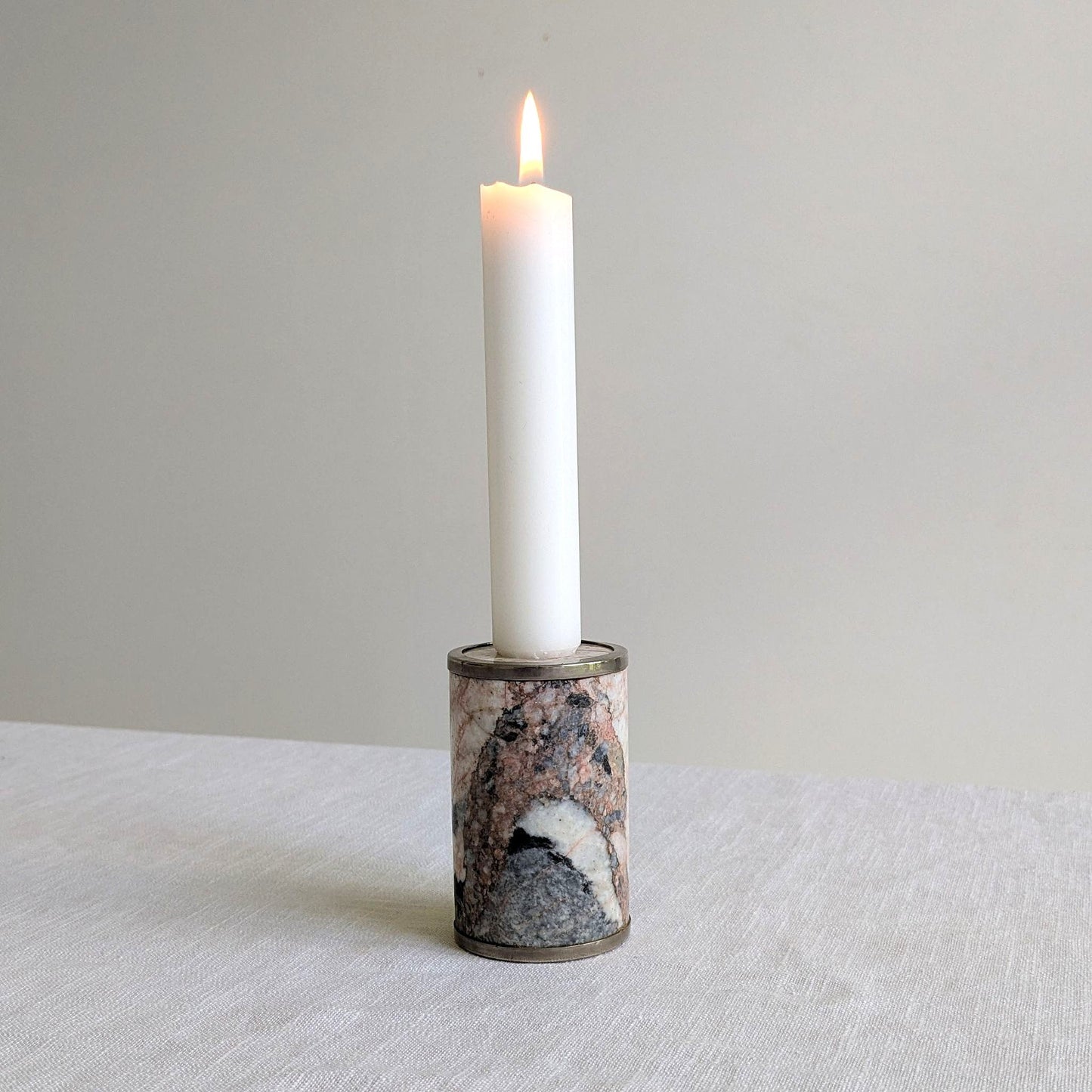 Pink Marble Candle Holder