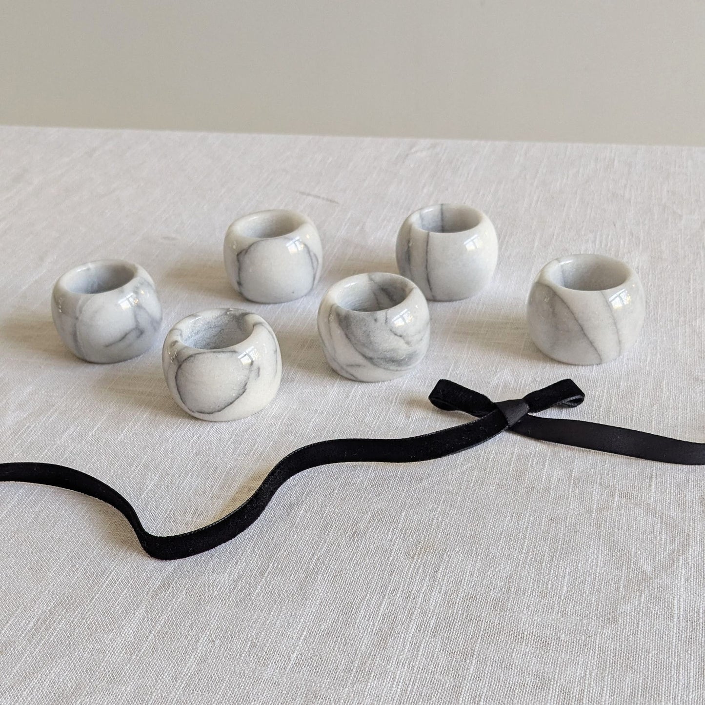 White Marble Napkin Rings