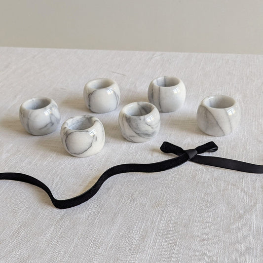 White Marble Napkin Rings
