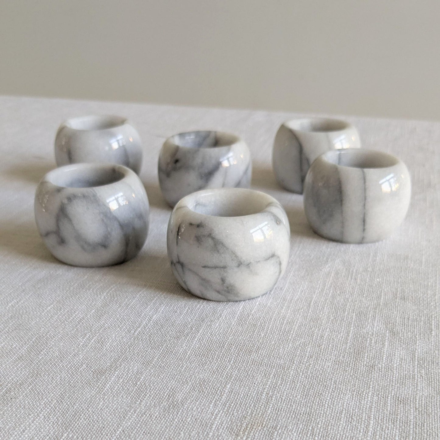 White Marble Napkin Rings