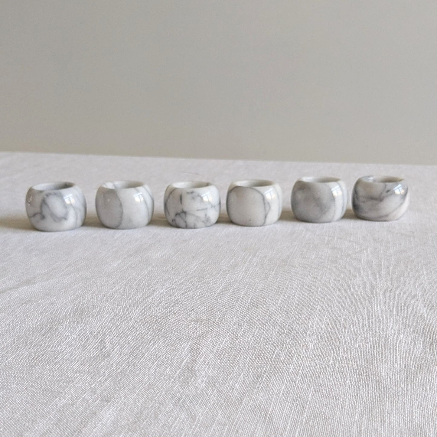 White Marble Napkin Rings