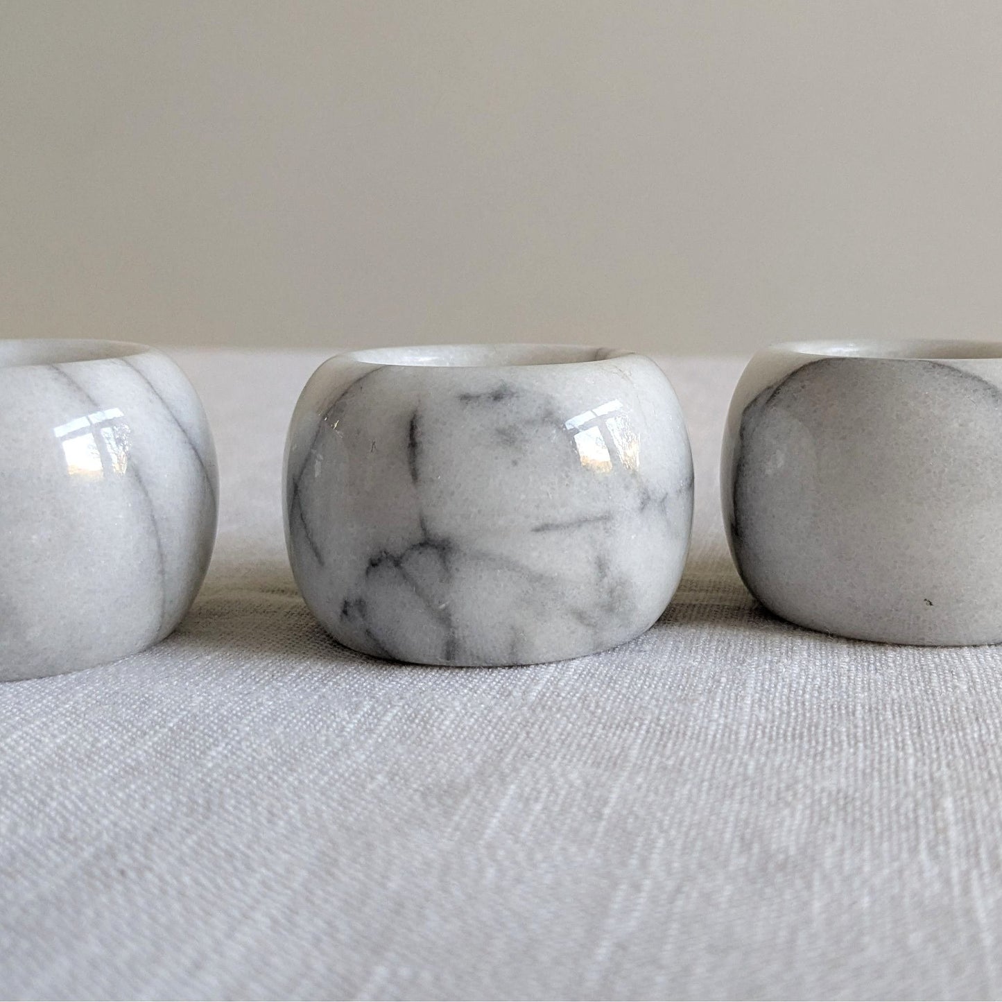 White Marble Napkin Rings