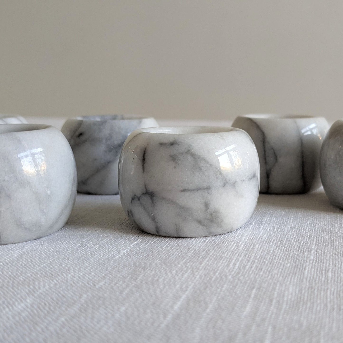 White Marble Napkin Rings