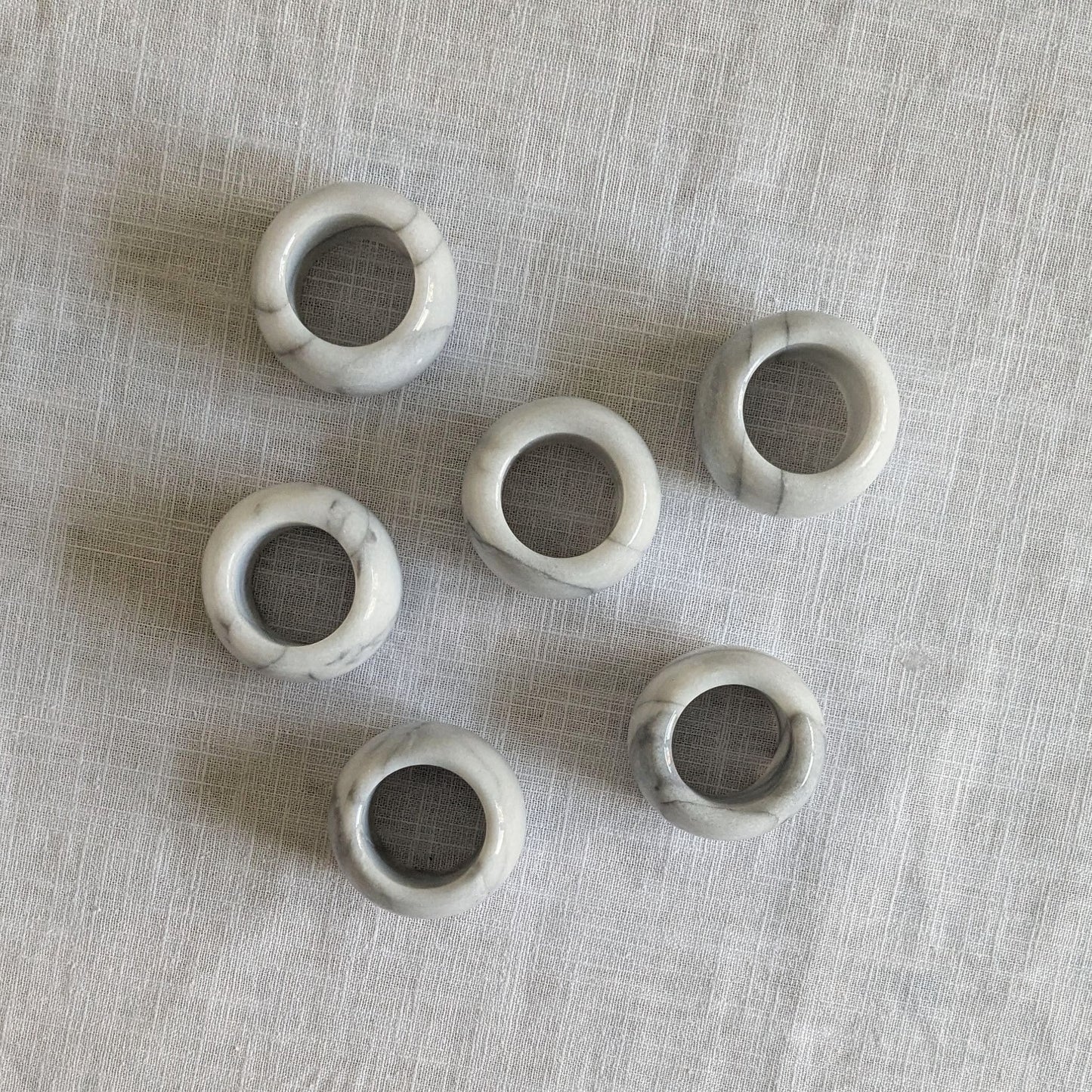 White Marble Napkin Rings