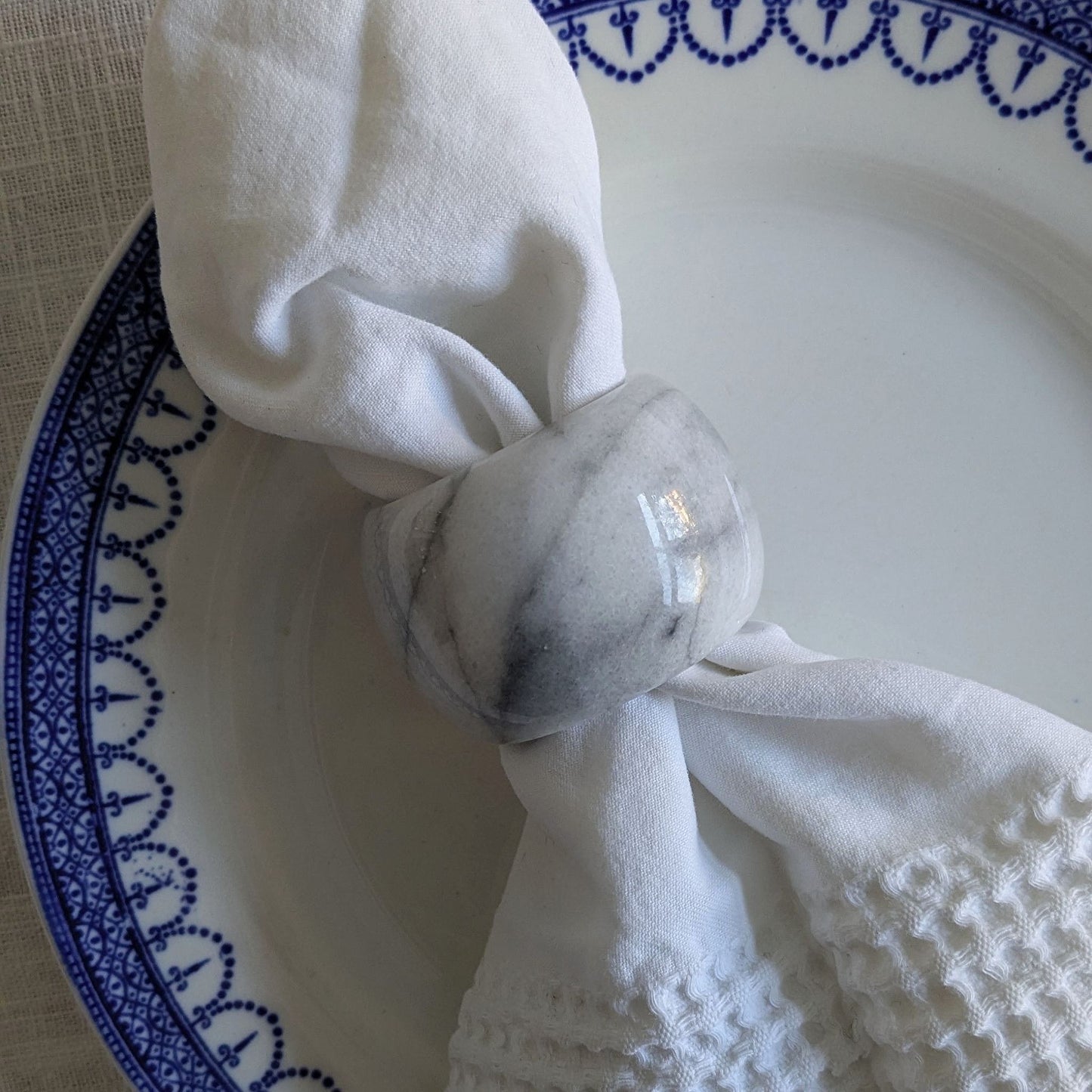White Marble Napkin Rings