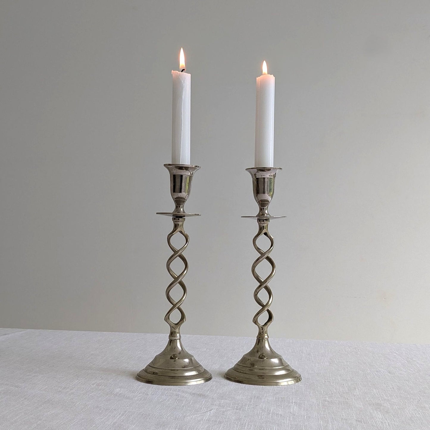 Metal Barley Twist Candlesticks