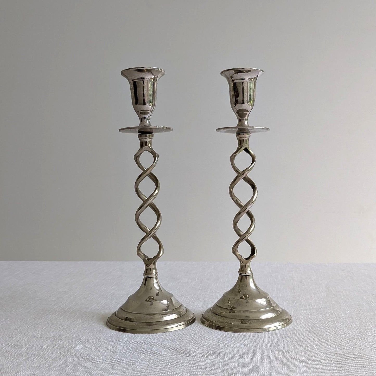 Metal Barley Twist Candlesticks