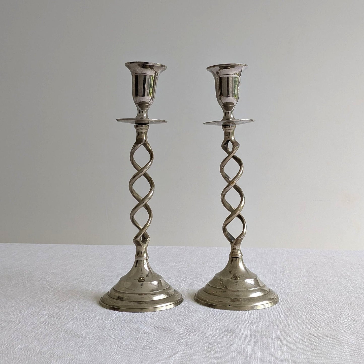 Metal Barley Twist Candlesticks
