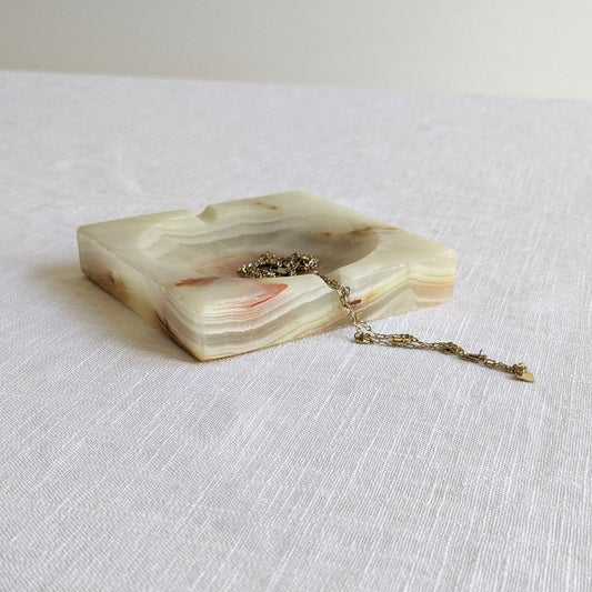 Square Onyx 1970s Ashtray