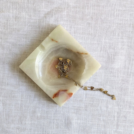 Square Onyx 1970s Ashtray