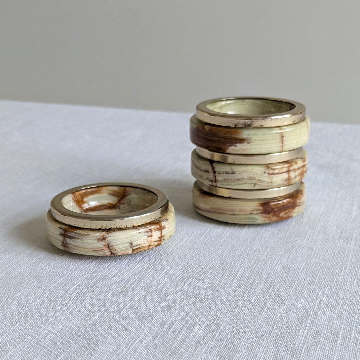 1960s Onyx Stacking Dishes / Ashtrays