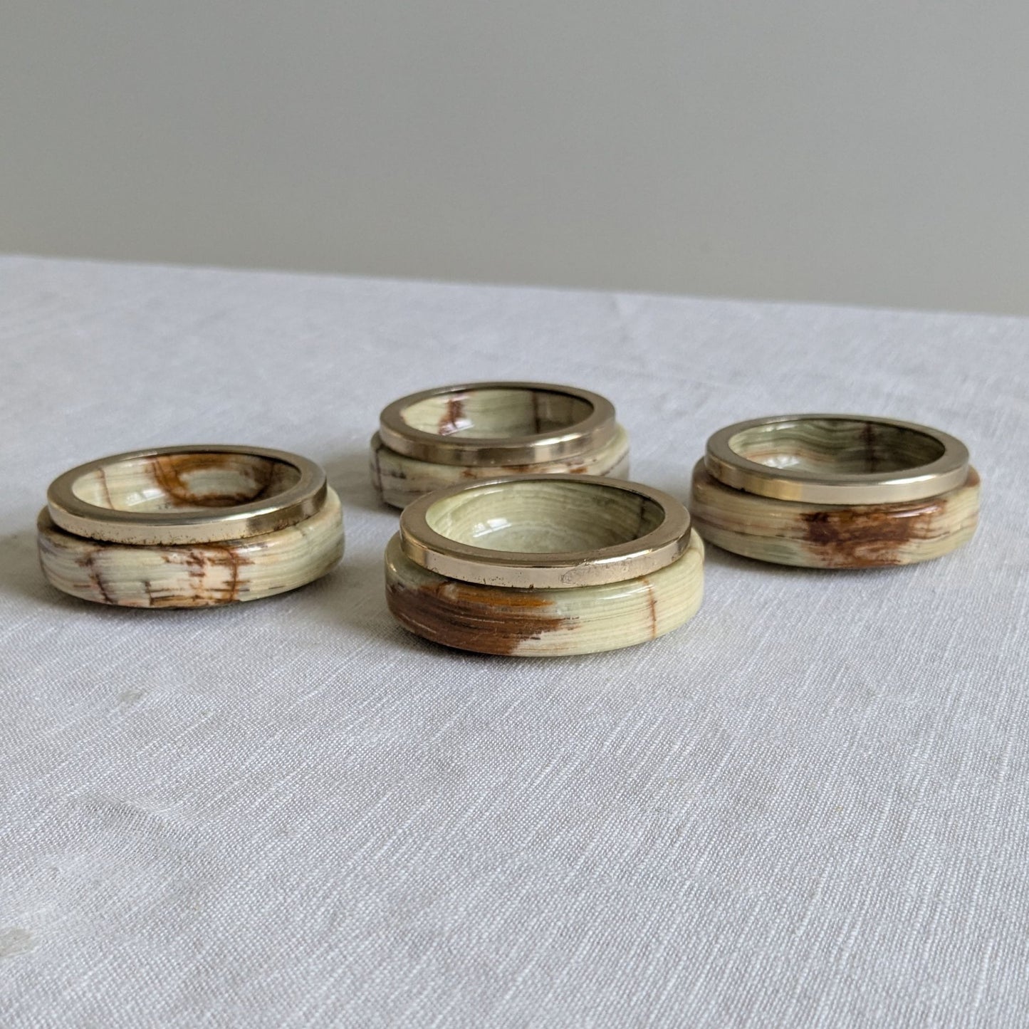 1960s Onyx Stacking Dishes / Ashtrays