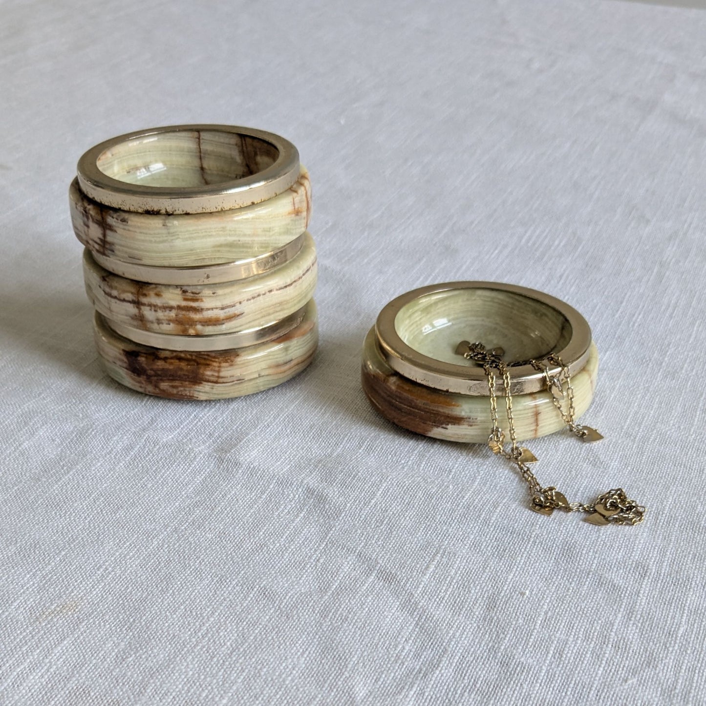 1960s Onyx Stacking Dishes / Ashtrays