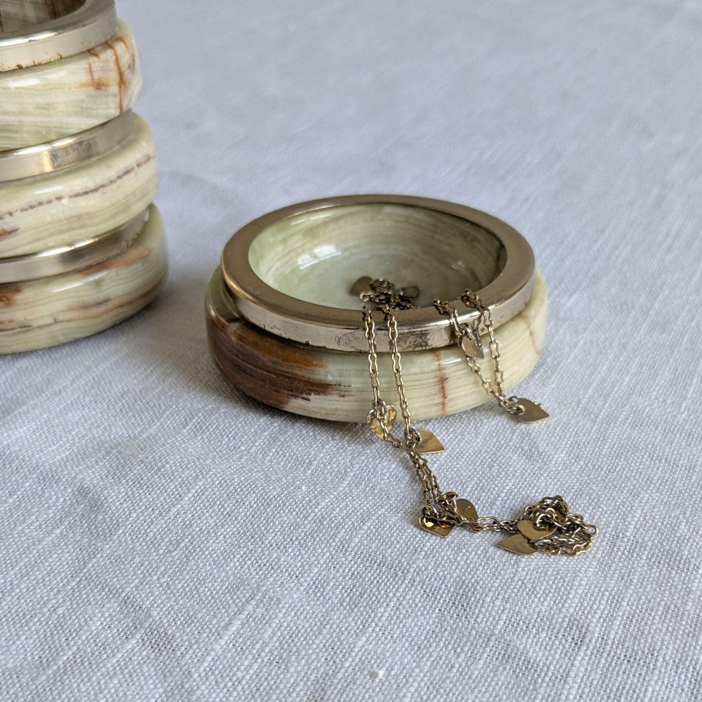 1960s Onyx Stacking Dishes / Ashtrays