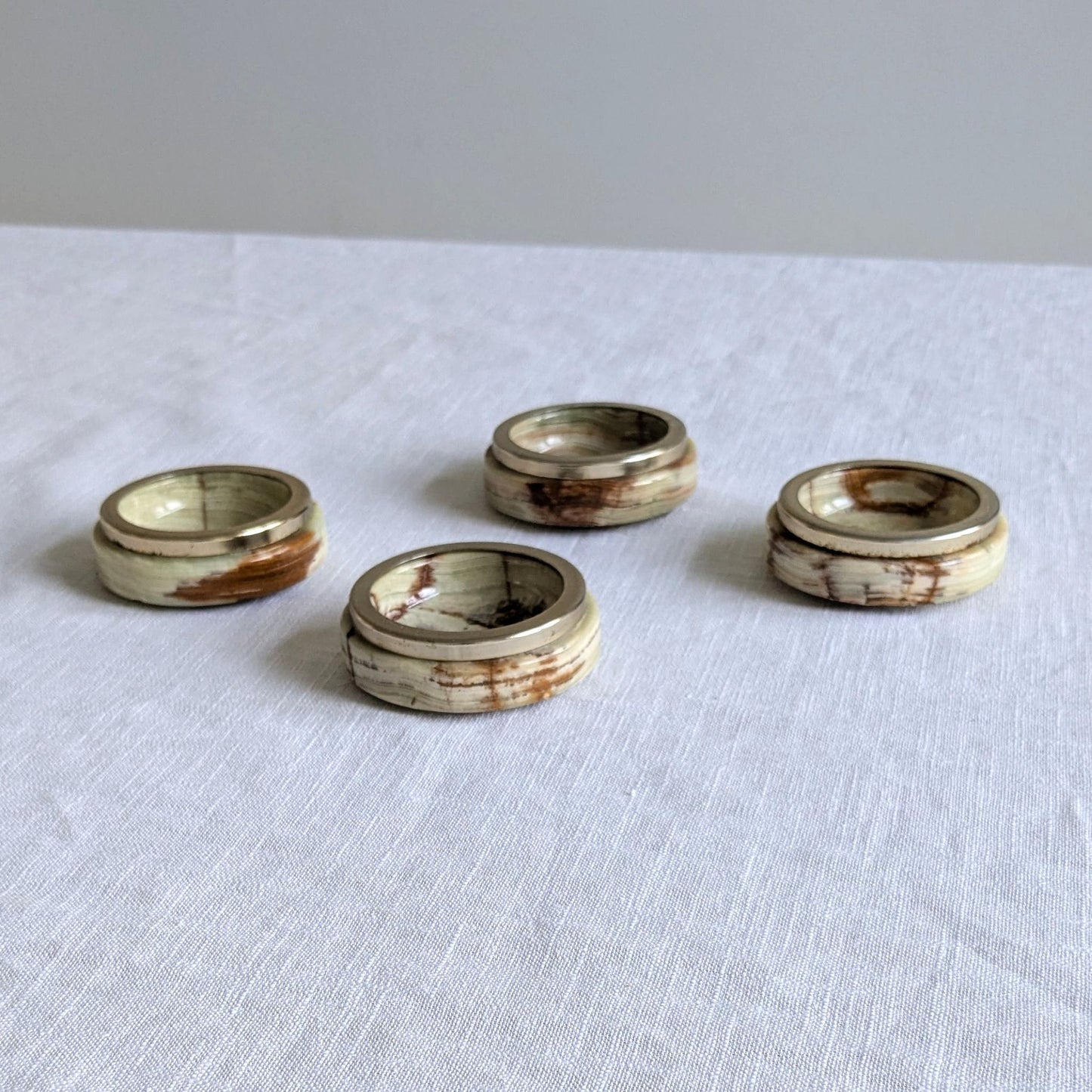 1960s Onyx Stacking Dishes / Ashtrays