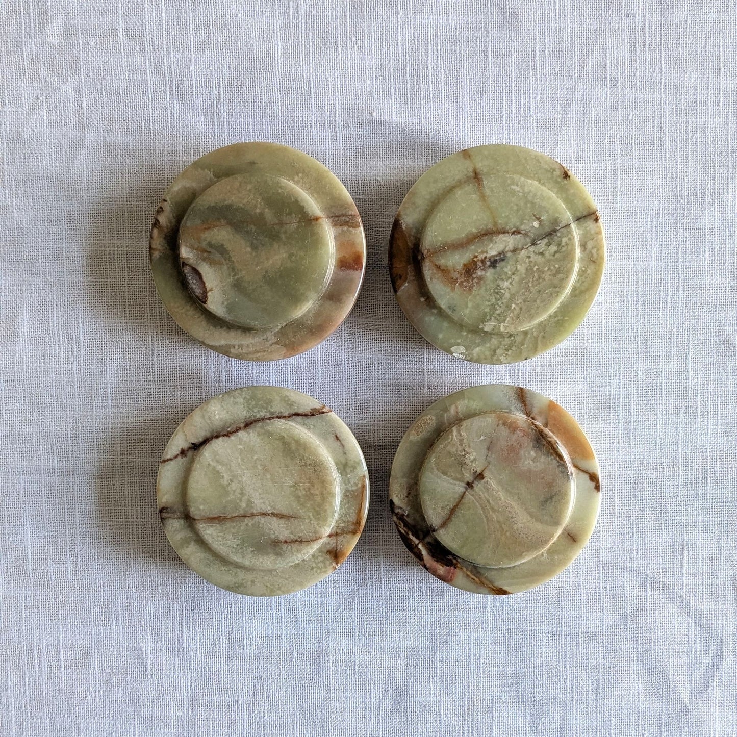 1960s Onyx Stacking Dishes / Ashtrays