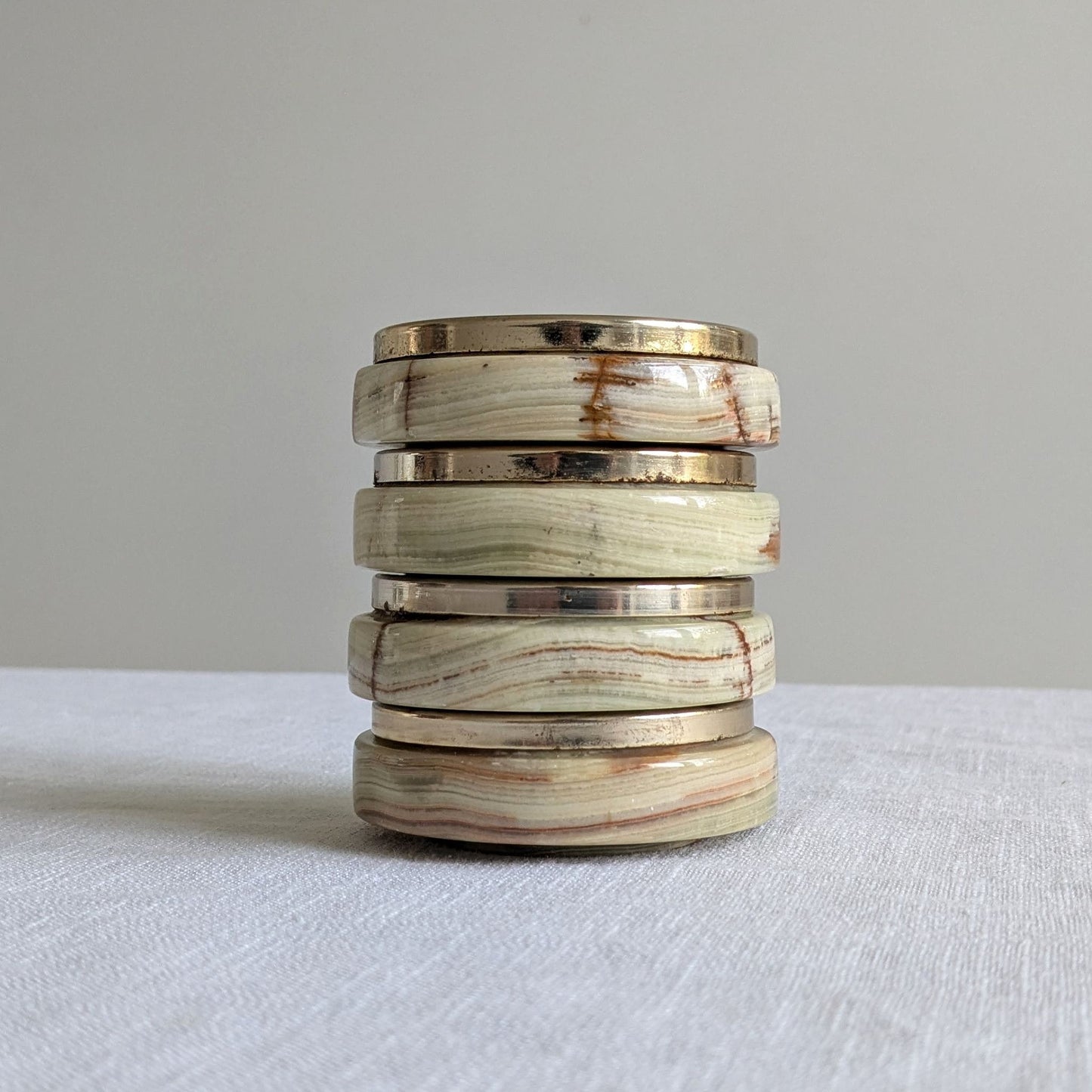 1960s Onyx Stacking Dishes / Ashtrays