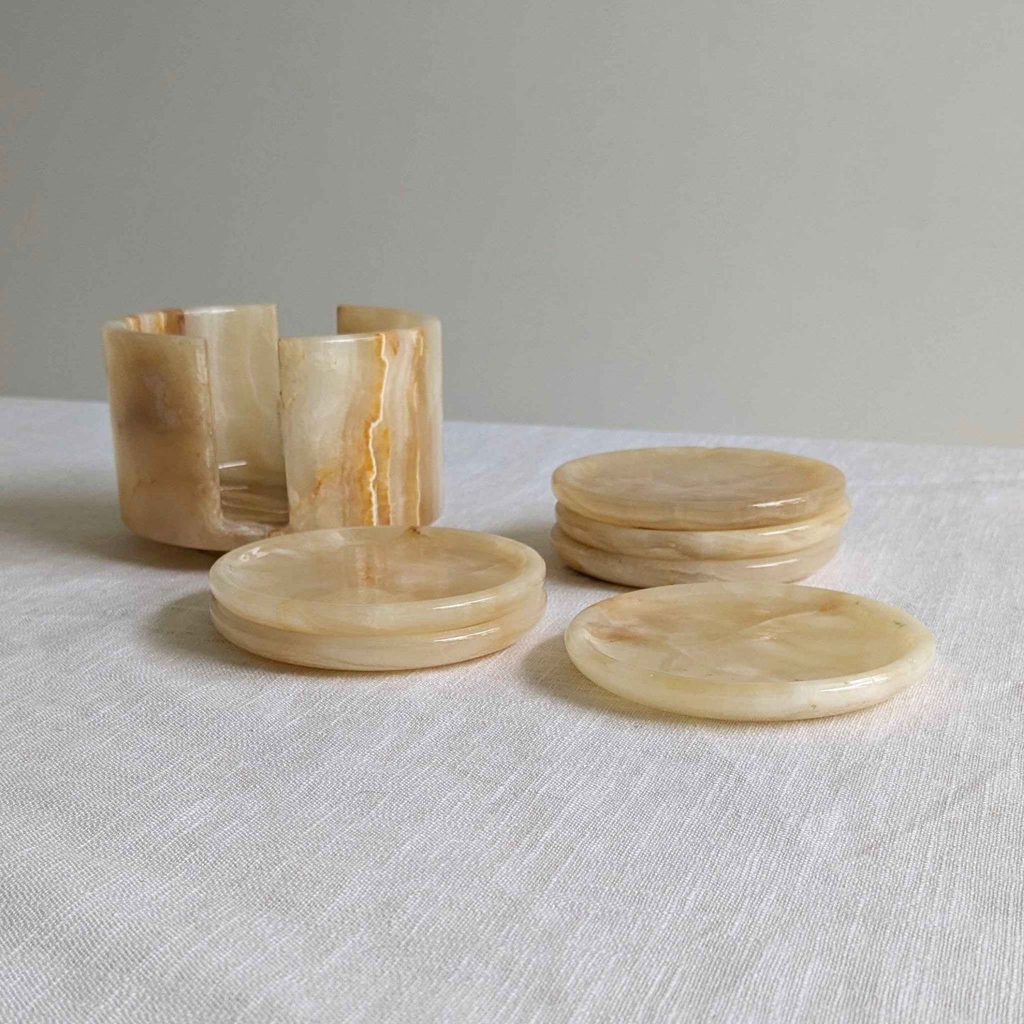 Peach Onyx Coaster Set