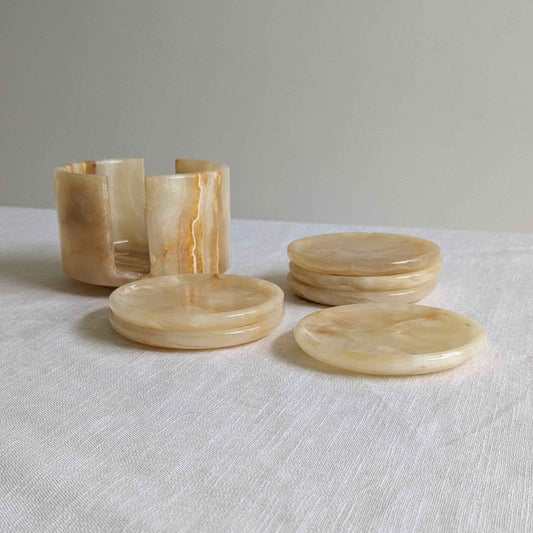 Peach Onyx Coaster Set