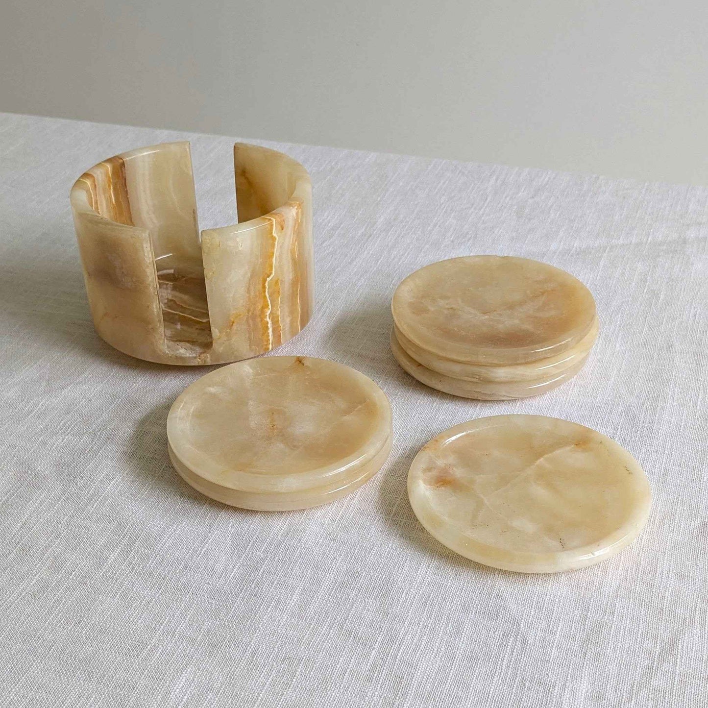 Peach Onyx Coaster Set