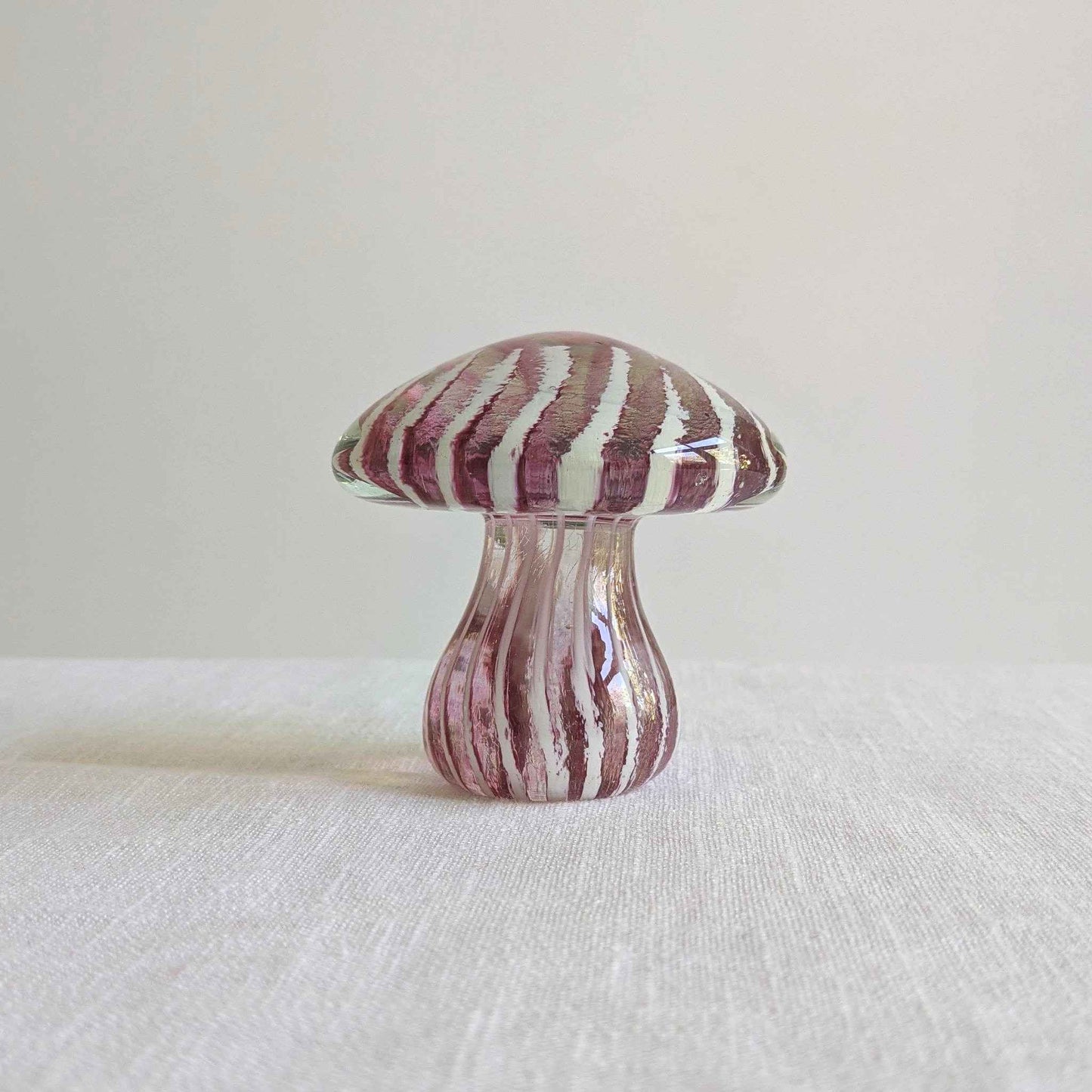 Striped Art Glass Mushroom