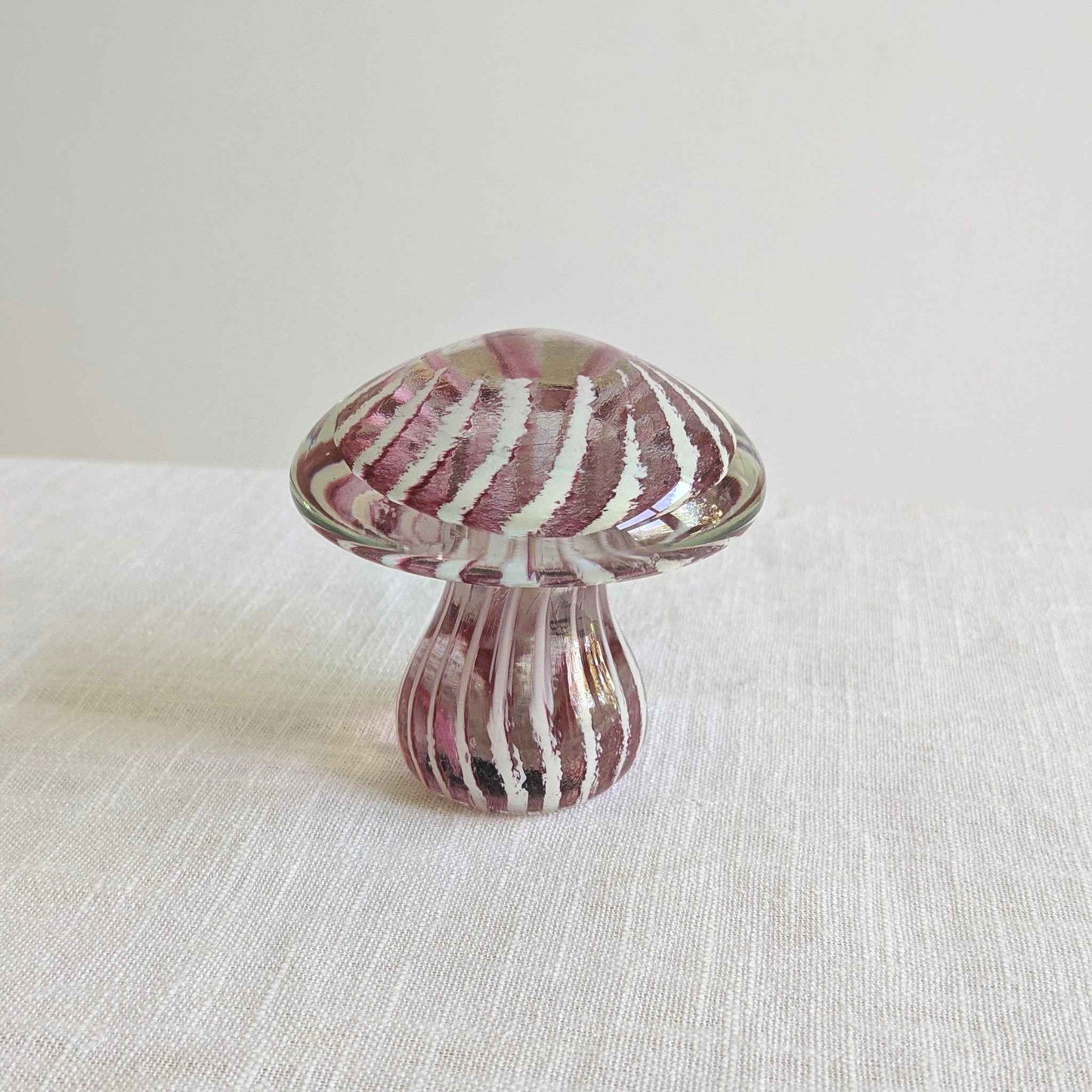 Striped Art Glass Mushroom