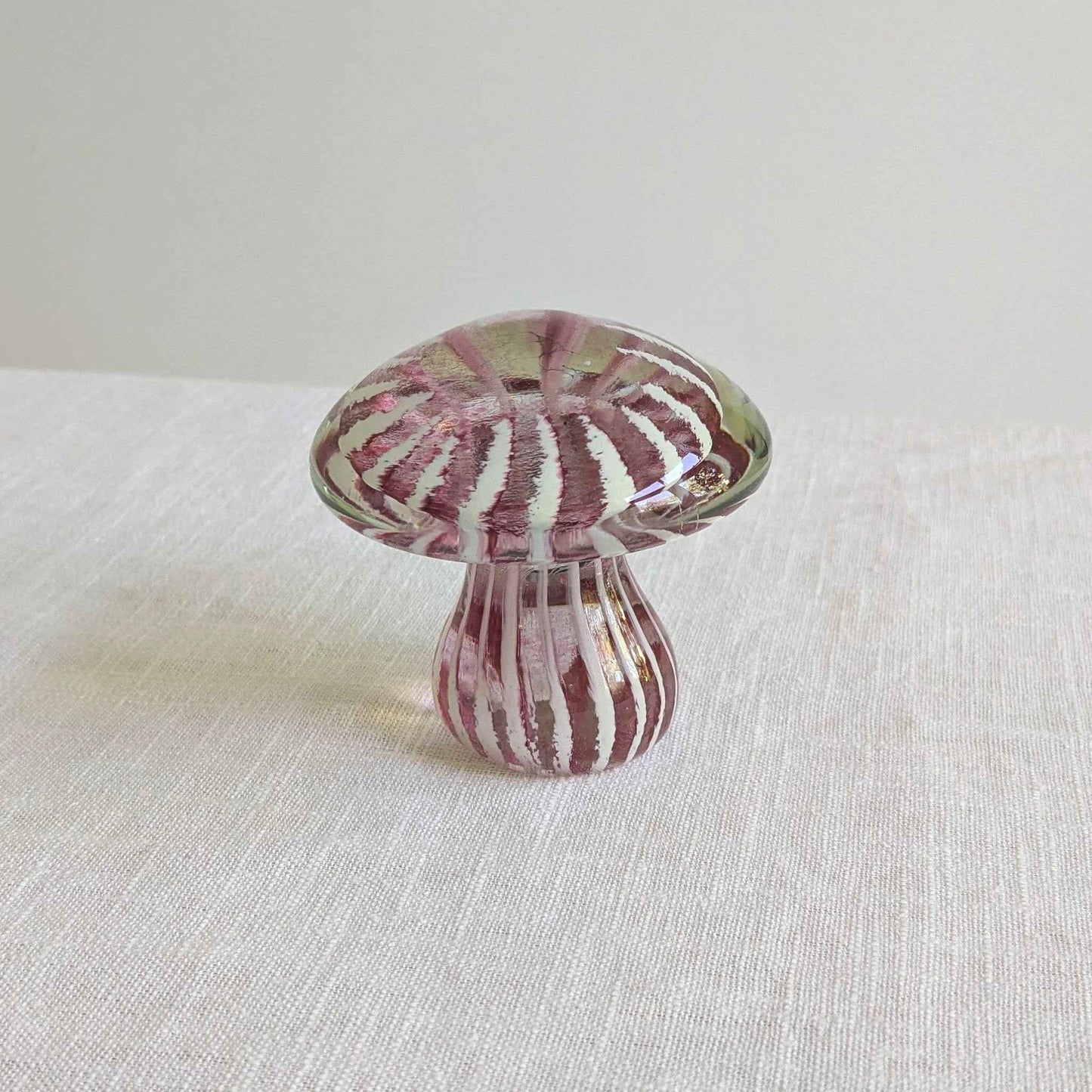 Striped Art Glass Mushroom