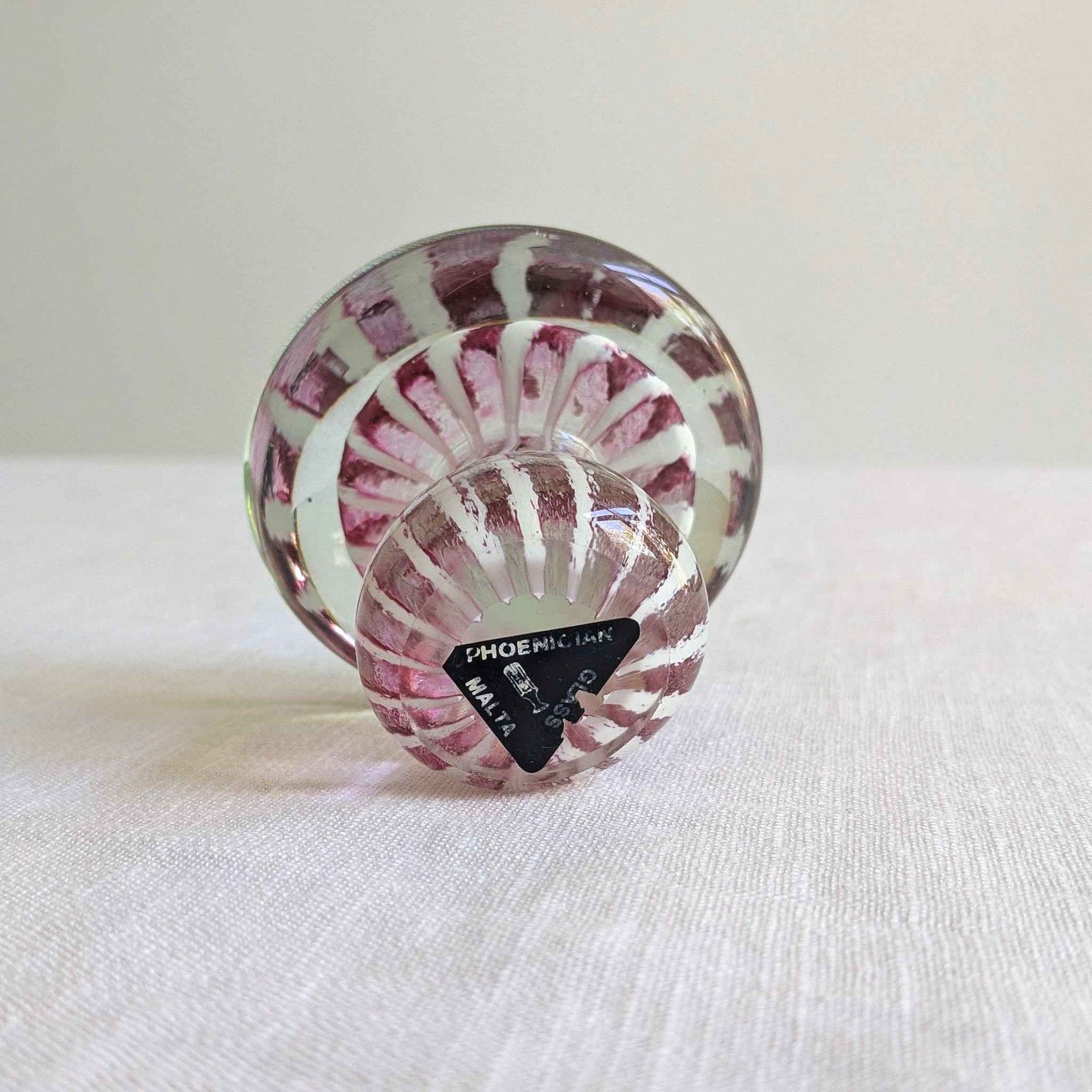 Striped Art Glass Mushroom
