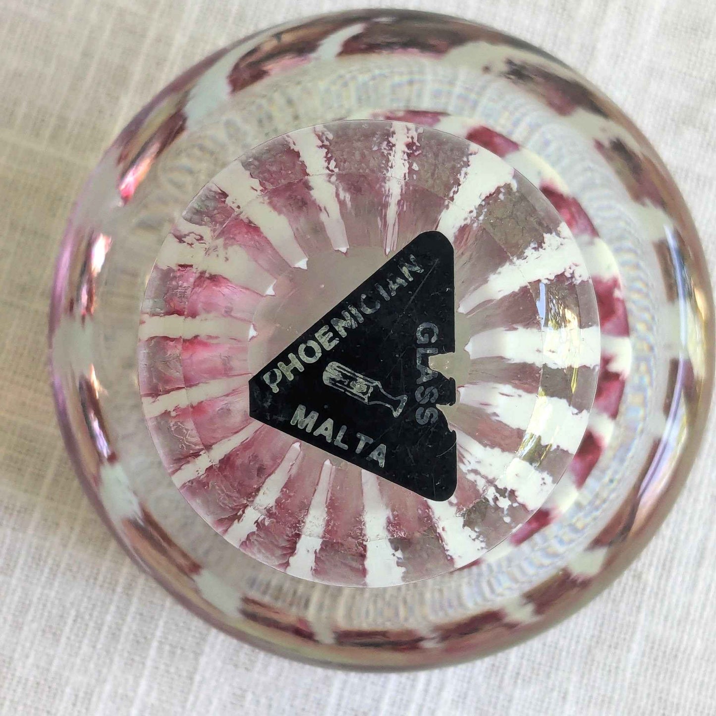 Striped Art Glass Mushroom