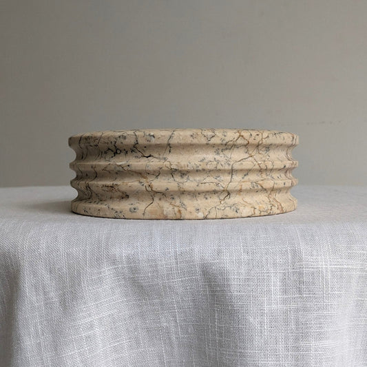 Mid Century Ribbed Marble Ashtray