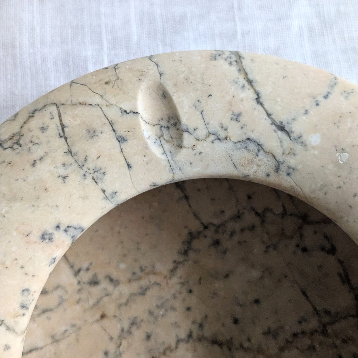 Mid Century Ribbed Marble Ashtray