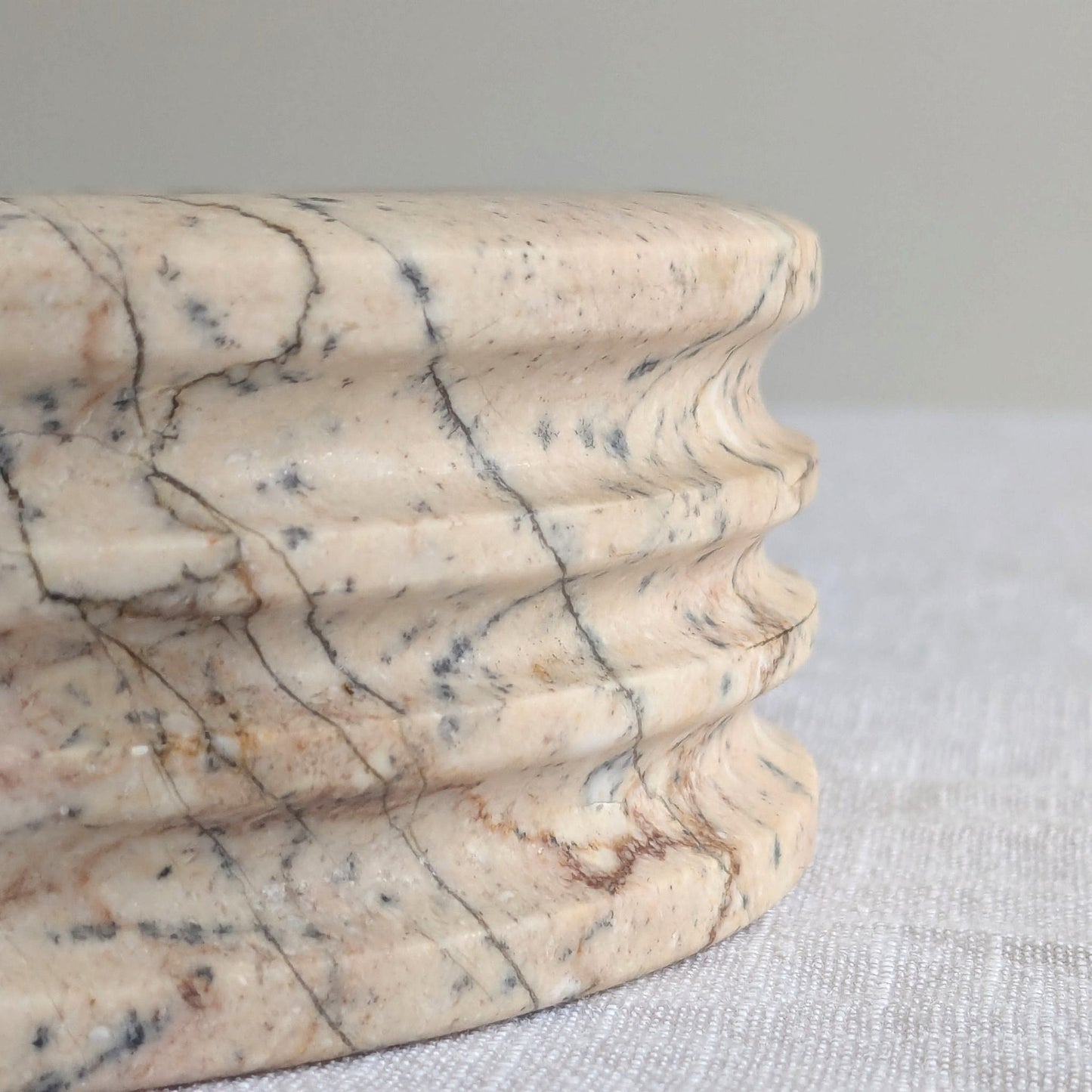 Mid Century Ribbed Marble Ashtray