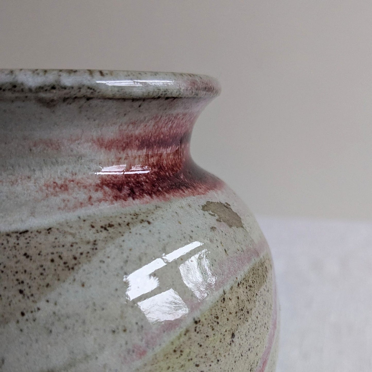 Raspberry Glaze Studio Vase